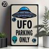 UFO Parking Only Retro Metal Wall Sign for Garage