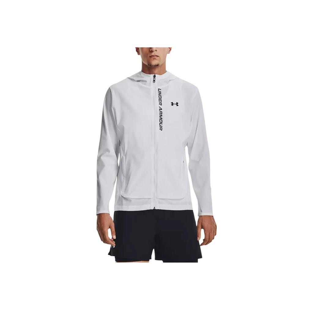 Under Armour Sun Protection Series Embroidered Logo Hooded Jacket Men Jackets White 1376794-100