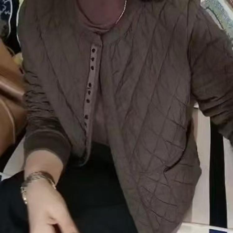 

Ретро-ромбовидная сетка, легкое и теплое маленькое хлопковое пальто, женская зимняя повседневная утягивающая модная хлопковая стеганая куртка небольшого размера, хлопковое пальто, легко подходящее 4XL кофейный