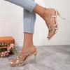 Sandals Women's Shoes Summer 2025 High Heels Stiletto Elegant Party Stripper Fashion Sexy Gold Designer