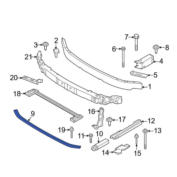 MINI COOPER F56 Reinforced Front Lower Bumper - Product Code: 51117499521