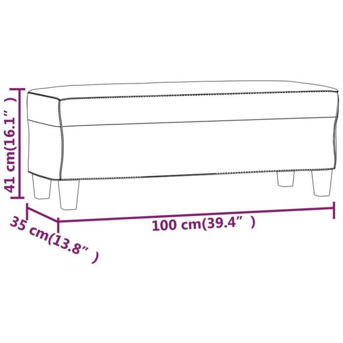 349459 vidaXL Black Bench 100x35x41 Cm Faux Leather