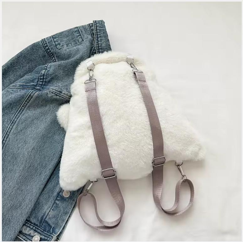 Fashionable Halloween Ghost Personalized Plush Japanese Backpack Multi-Functional Single Shoulder Crossbody Bag