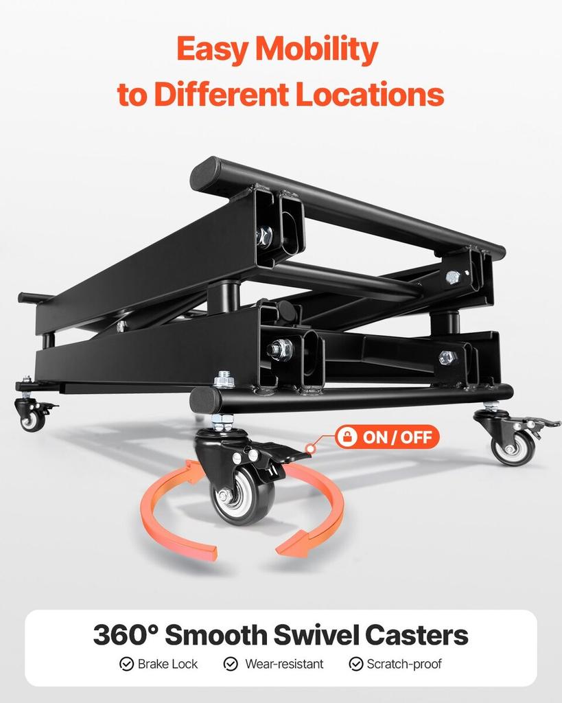 71 Cm Electric Lift Table Single Scissor Lifting Platform 150 Kg 4 Wheels