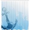 Nautical Anchor Shower Curtain - Monochrome Sea Bottom Design “Be Strong & Stable”, Bath Decor with Hooks