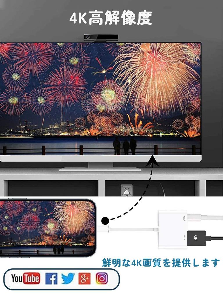 USB Type C HDMI Conversion Adapter in iPhone 15 HDMI Conversion Cable 2in1 4K No Delay Audio Sync Output Fast Charging No Power Supply No Settings