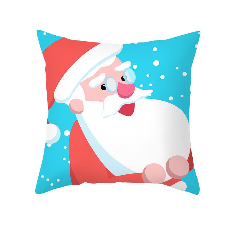Cartoon Print Christmas Pillow Cover Office Sofa Cushion Pillow Cover Cross-border Home