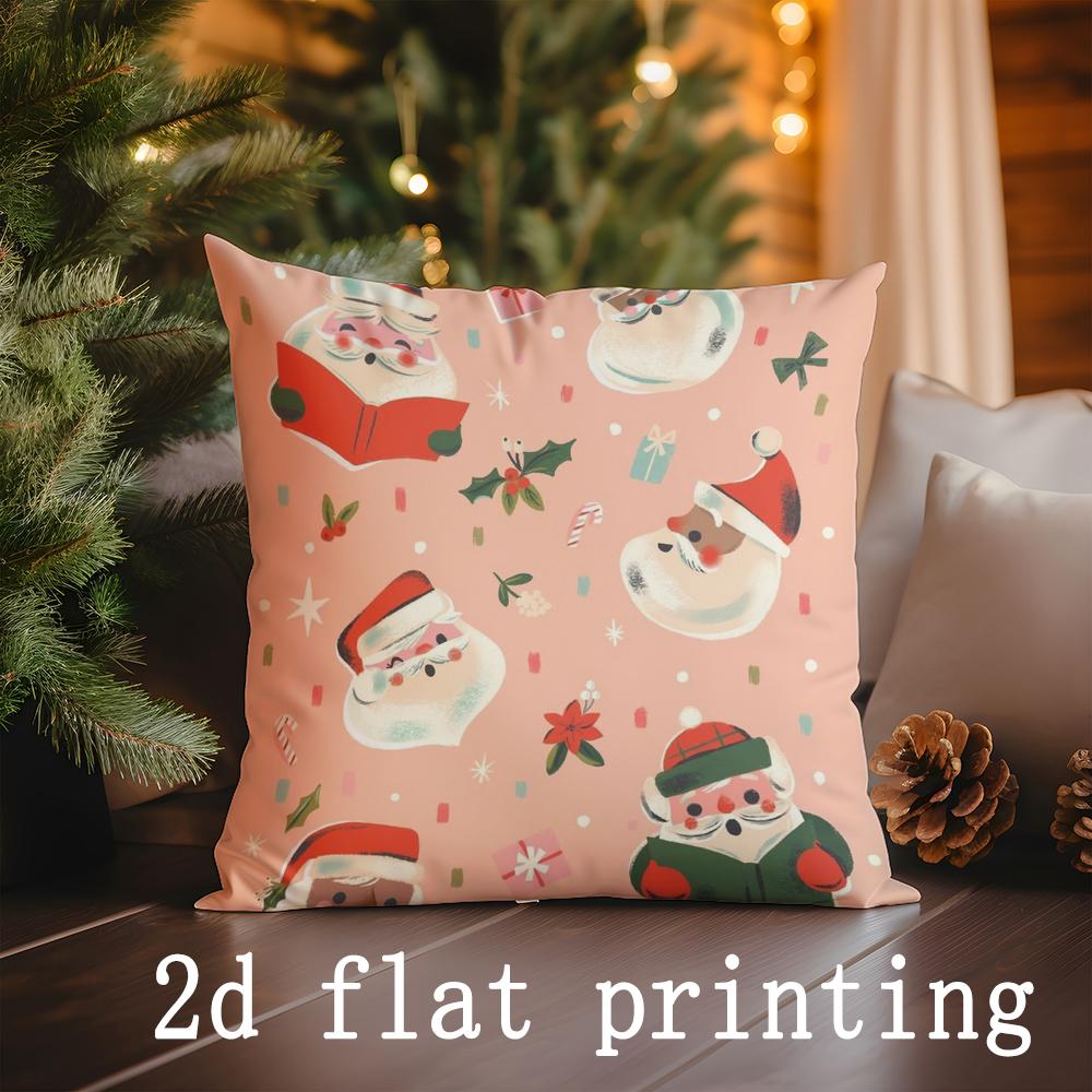 Home Decor Christmas-themed Cute Animal & Pattern Pillows Pattern Cushion Cover Suitable for Sofa Bedroom Car Pillow Cover