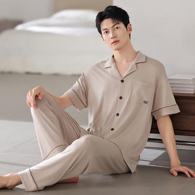25 Schlafanzüge Herren Sommer Modal Dünn Kühl Kurzarm Hose Lyocell Loungewear Große Größe Set