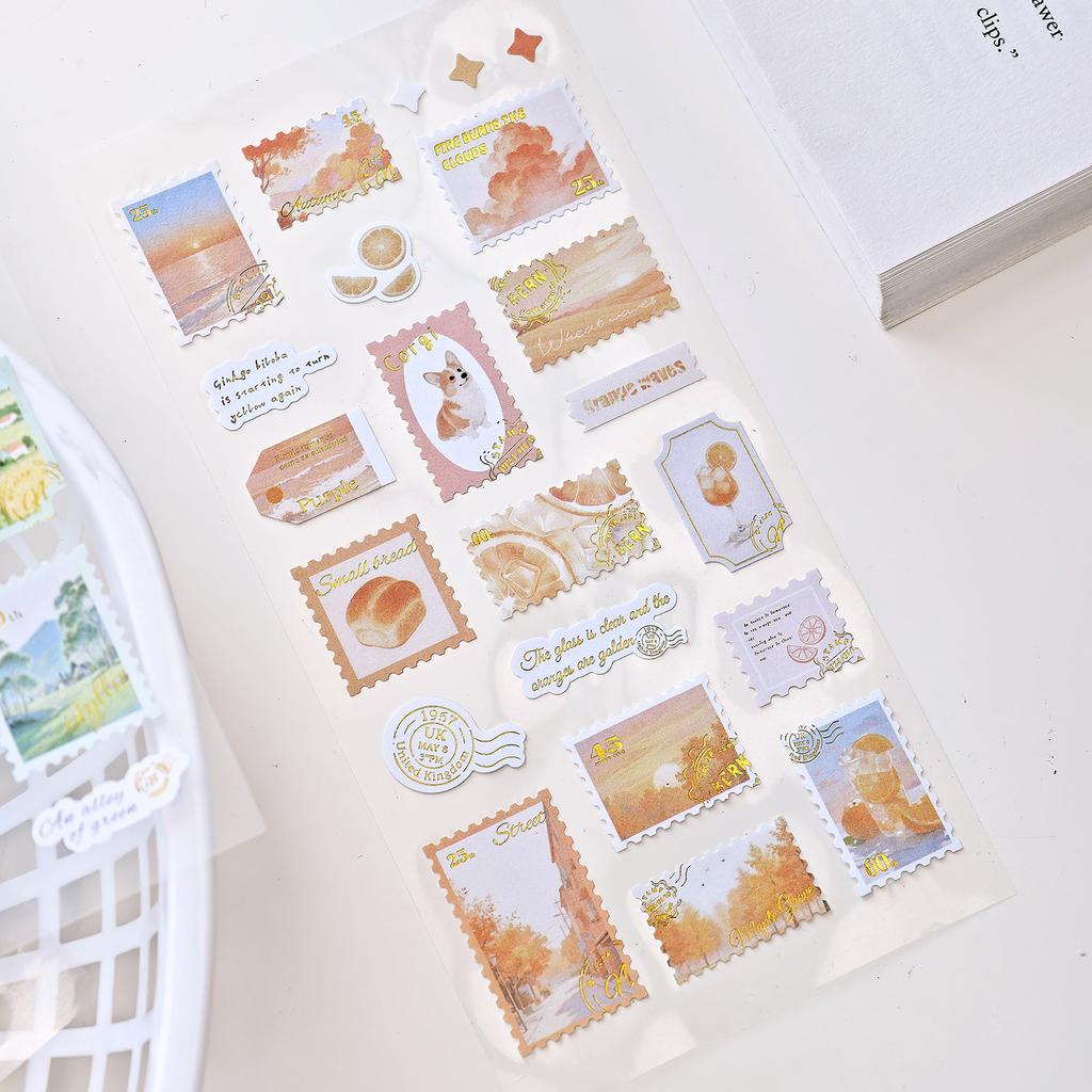 1 PC Kawaii Ins Japanese Style PVC Stamp Stickers Creative Decoration DIY Scrapbook Travel Diary Aesthetic Stationery Stickers