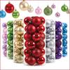 24pcs Christmas Balls Xmas Tree Hanging Ornaments 3/4/6cm Home Party Navidad 2026 New Gift Decorations