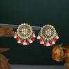 Vintage Ethnic Diamond-Set Flower Fringed Pearl Earrings Female Bohemian Travel Vacation Style Personalized Earrings Jewelry