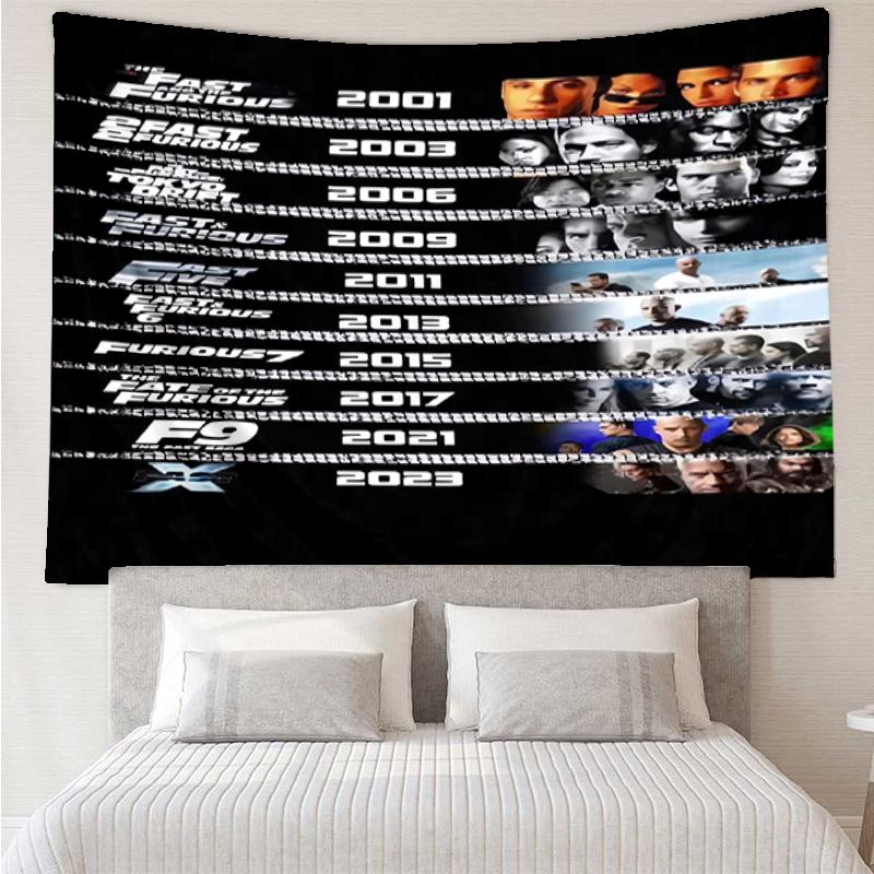 Fast-&-Furious Print Tapestry, Backdrop, Easy Setup, Ideal for Bedroom, Office & Living Room, with Aesthetic Wall Hanging Decor.