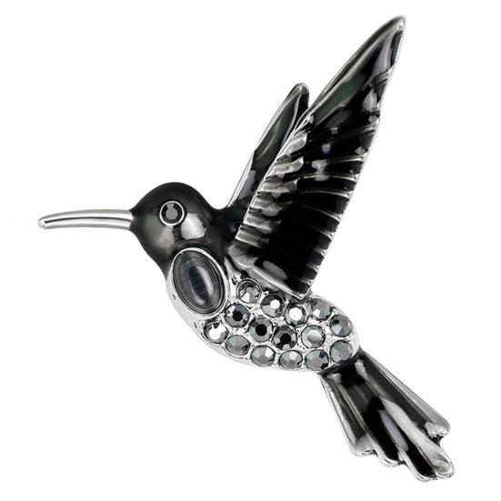 Yousheng Bird Brooch Realistic Flying Bird Colorful Rhinestone Decor Smooth Clothes Decoration Jewelry Anti-rust Colorfast Lady Dress Shirt Collar