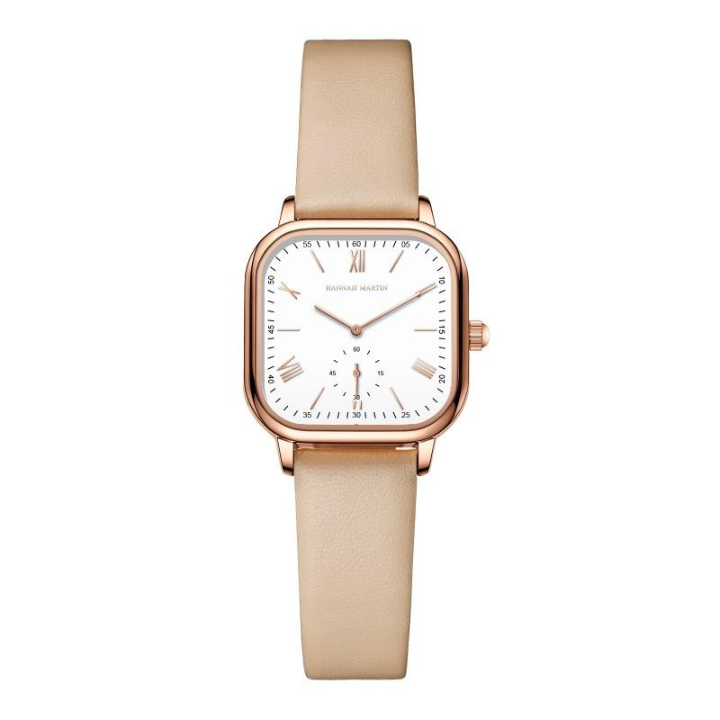 2025 New Roman Numeral Small Square Elegant Women Watch Two-Hand Semi-Waterproof Casual Business Watch