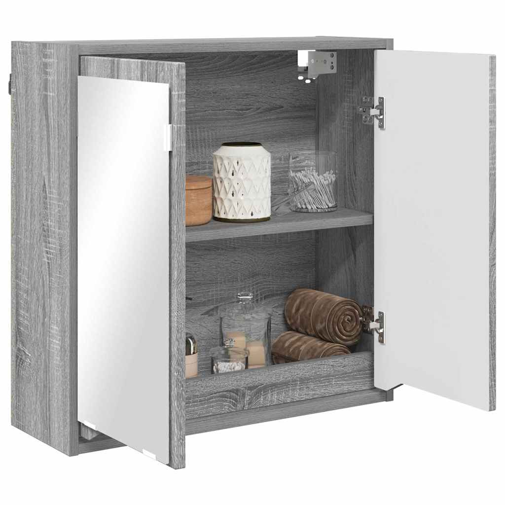 Bathroom Mirror Cabinet with Door Grey Sonoma 60 x 20 x 60 cm