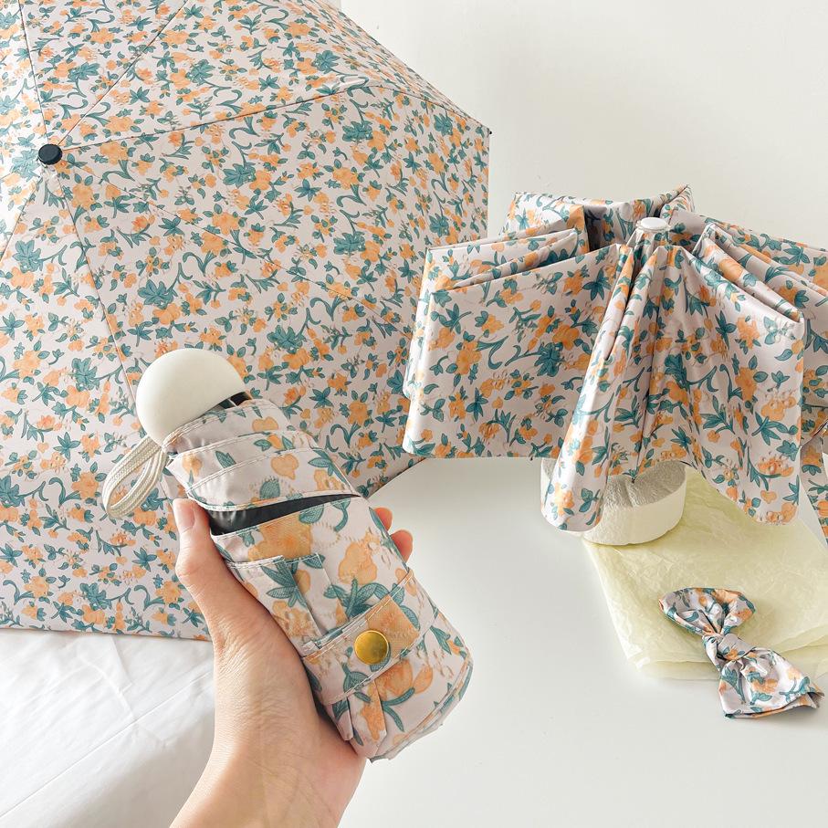 Women's Dual-Use Parasol: Automatic, Sunshade & Rain Umbrella with Black Glue Sunscreen, Foldable, Japanese & Korean Style