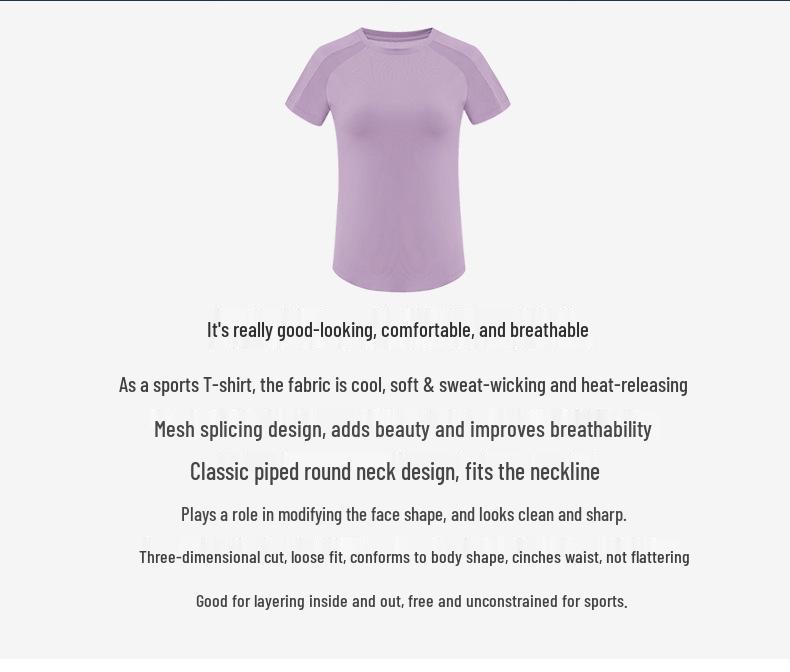 Plus Size Quick-Dry Women's Yoga T-Shirt - Summer Short Sleeve Loose Fit