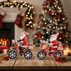 Cartoon Santa Claus Figurine Cute Christmas Ornament Snowman Bicycle Decoration  Tabletop Display