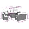 VidaXL Salon de Jardin avec Coussins 9 pcs, Canapés de Patio, Ensemble de Meubles, Mobilier de Terrasse Exterieur, Gris 3227013