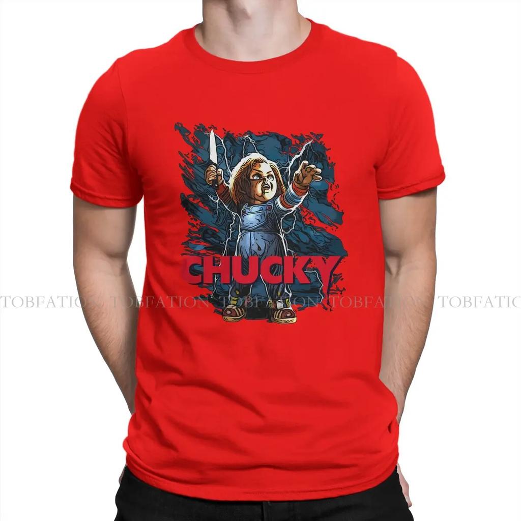Doll TShirt Child's Play Chucky Horror Film Crewneck Short Sleeve 100% Cotton T Shirt Funny High Quality Gift Idea