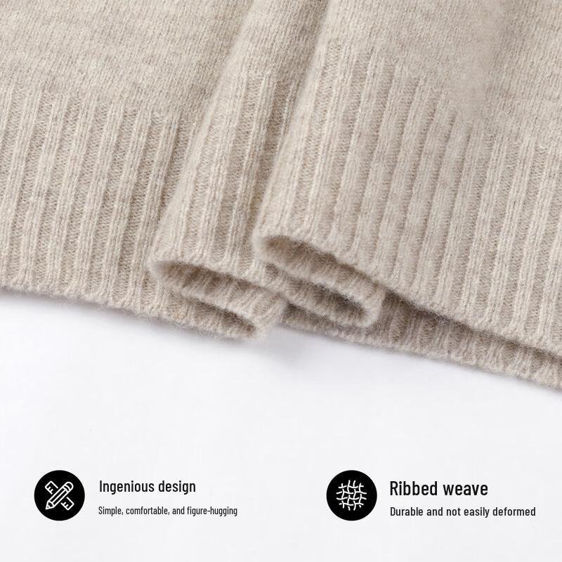 SNOWFLYING Women's Merino Wool & Cashmere Blend Round Neck Sweater