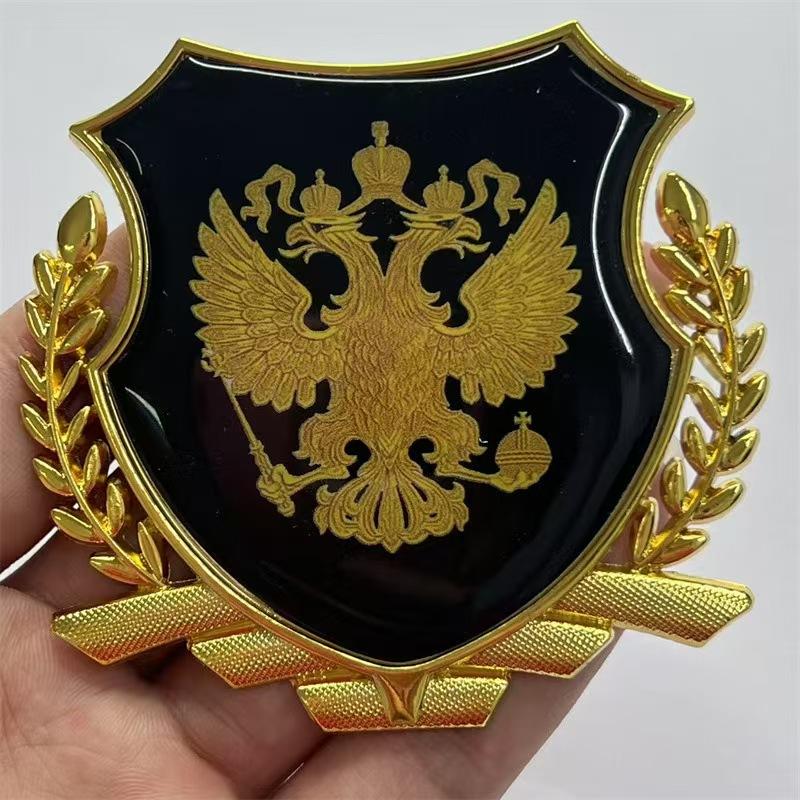 Car stickers personalized and creative metal scratch cover stickers fuel tank cover stickers Russian flag tail badge modified eagle badge