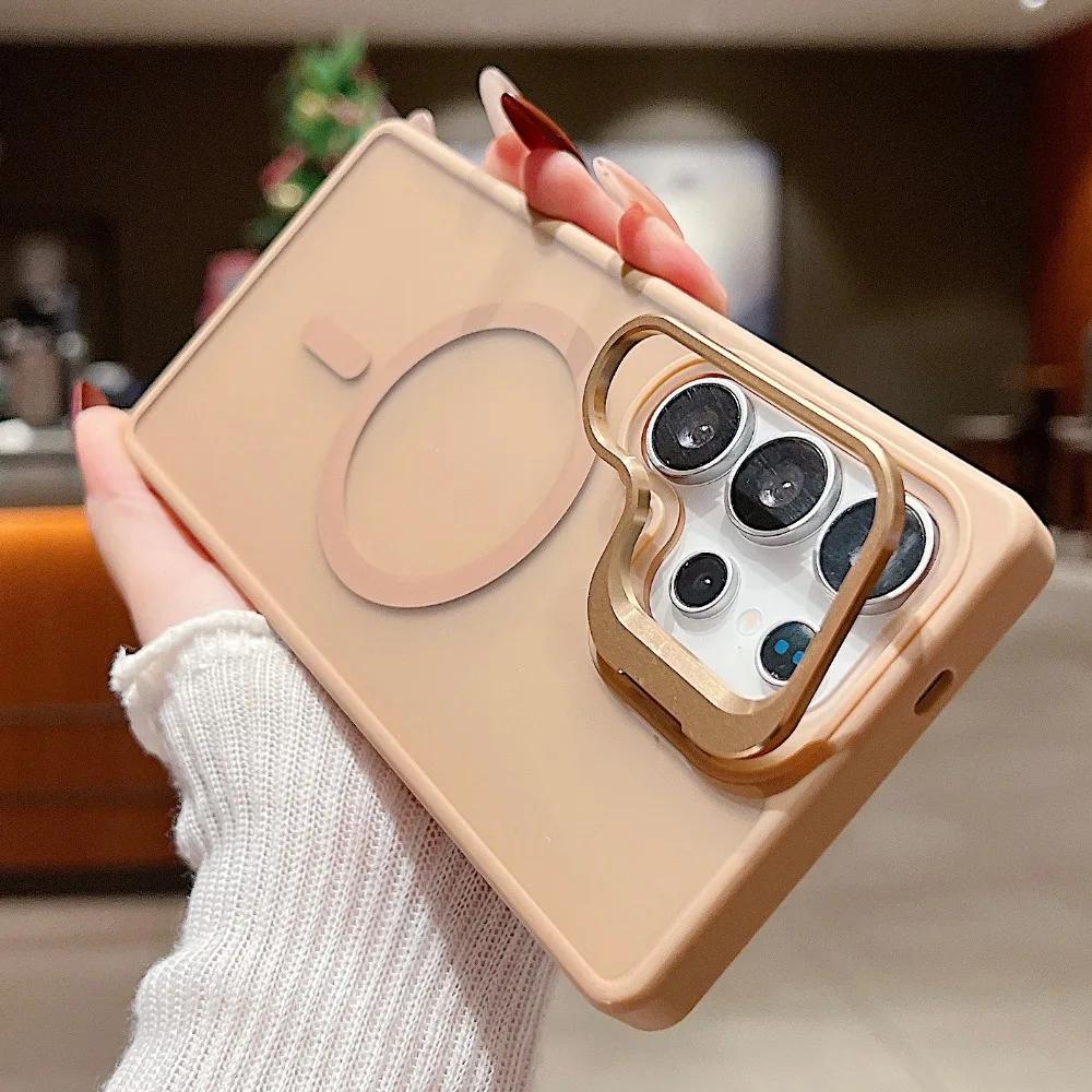 

Для беспроводной зарядки магнитный держатель объектива чехол для телефона Samsung Galaxy S24 FE S25 S23 Ultra S25 Plus + защитный чехол Galaxy S25 Ultra