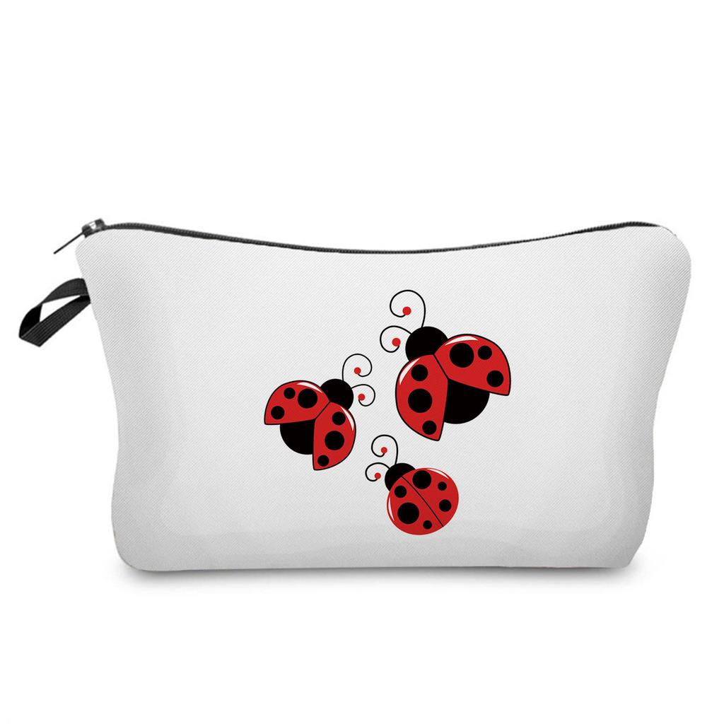 Women Insects Print Cosmetic Bag Toiletries Organize Travel Storage Case 6415