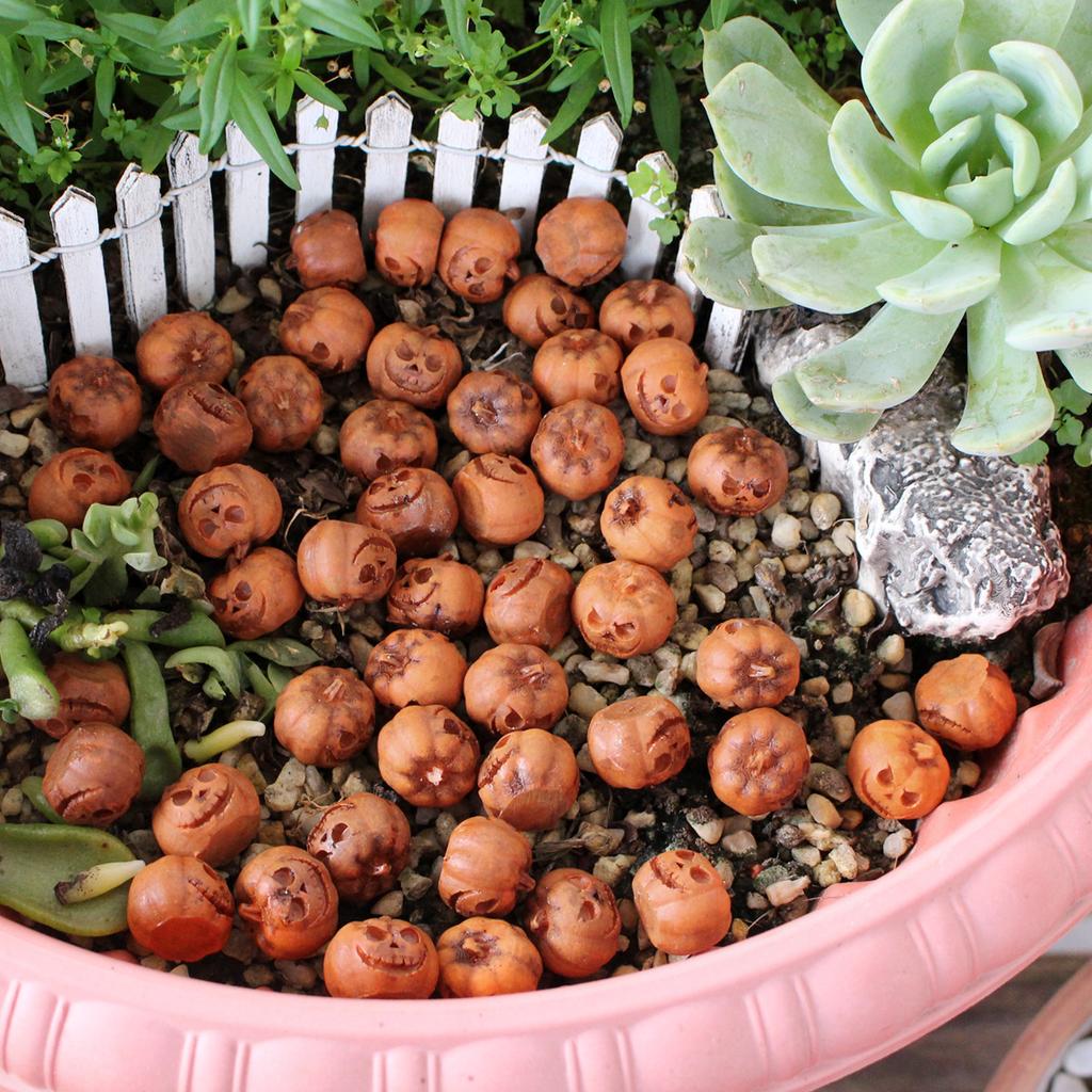 20PCS Miniature Pumpkin Figurines Halloween Mini Pumpkin Resin Sculptures Set Creative Pumpkin Room Table Home Party Decor