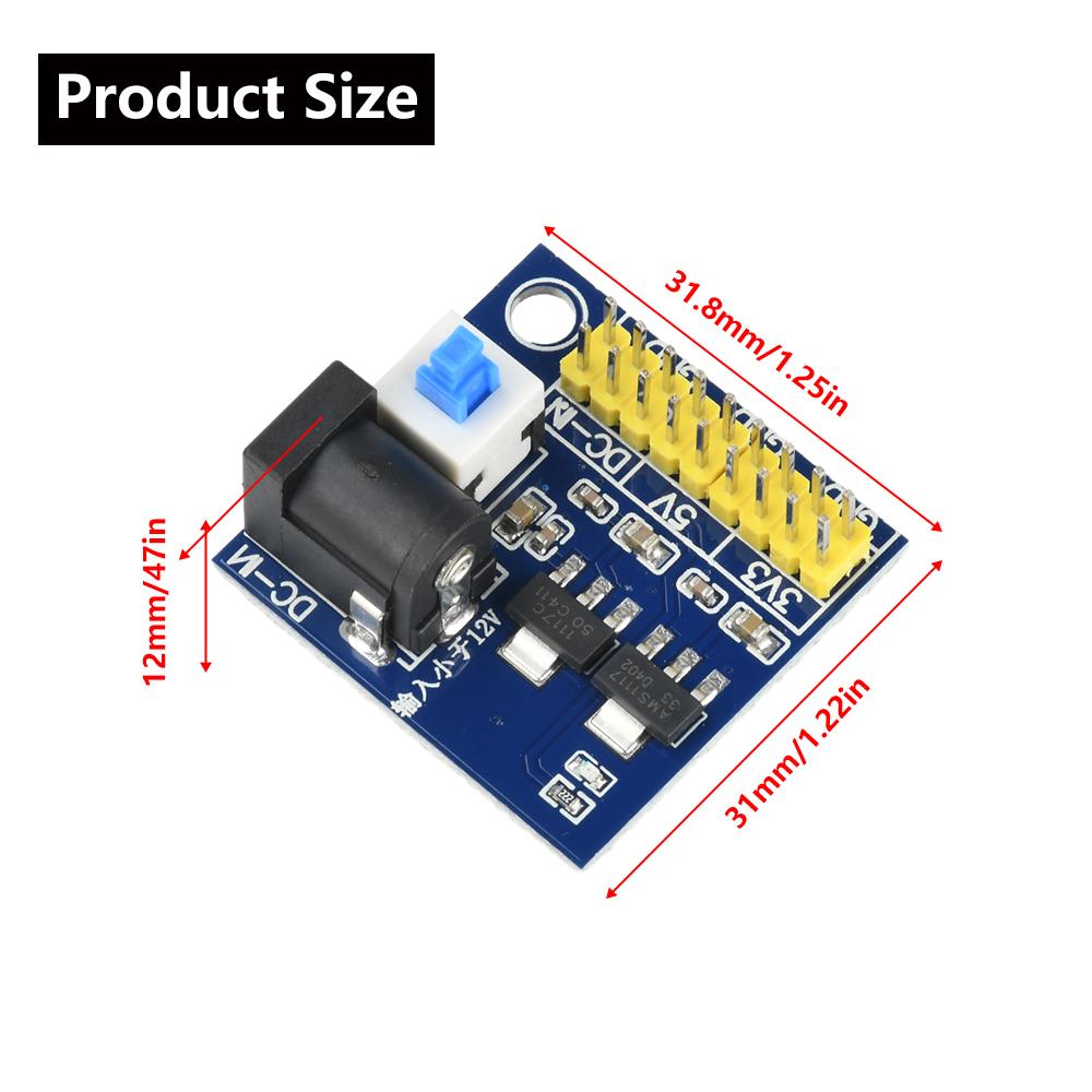 Multi Output Voltage Conversion Power Module DC-DC 12V To 3.3V 5V Buck Step Down Power Supply Module with Power Indicator