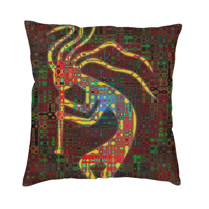 

Kokopelli The Flute Player Square Pillowcover Home Decor Aboriginal Tribal Pattern Cushion Cover Throw Pillow for Car Printing 30x30cm 12x12in