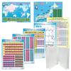 Kyoei Plastic Learning Sheets Sheets for 6 Years of Japan World Map Includes Clear File (7 Study) - Hiragana, Multiplication, Alphabet, Units,