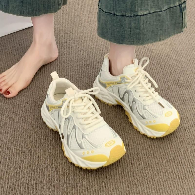 Daddy shoes women's 2025 new popular thick-soled heightened summer mesh breathable shoes women's shoes versatile sports shoes