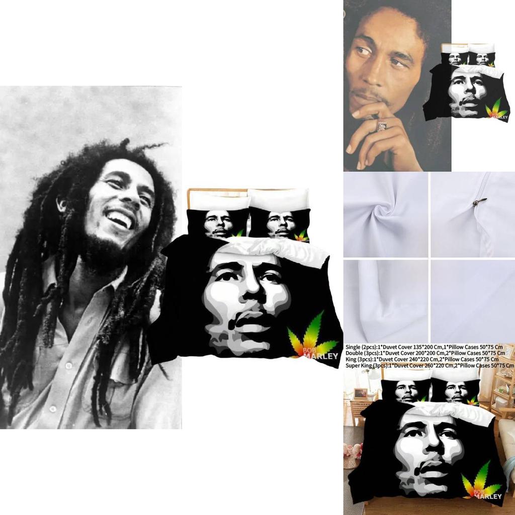 Bob Marley Bedding Set With 3d Digital Print Modern Minimalist For Home Decor