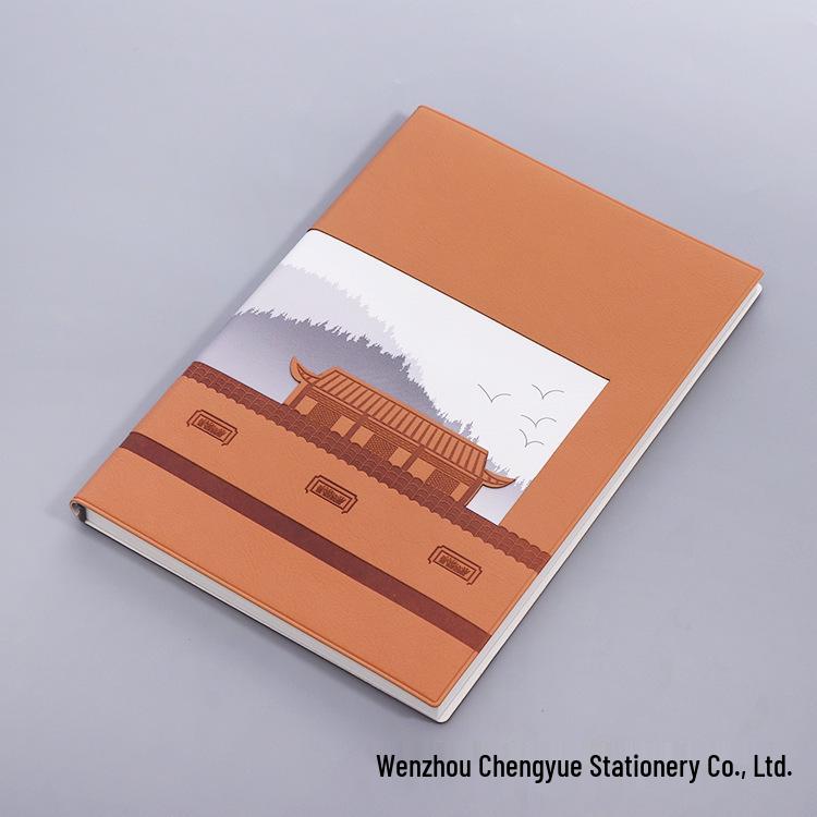 Chinese Retro Style Customizable Business Planner: Thousand Miles of Rivers and Mountains Diary A5
