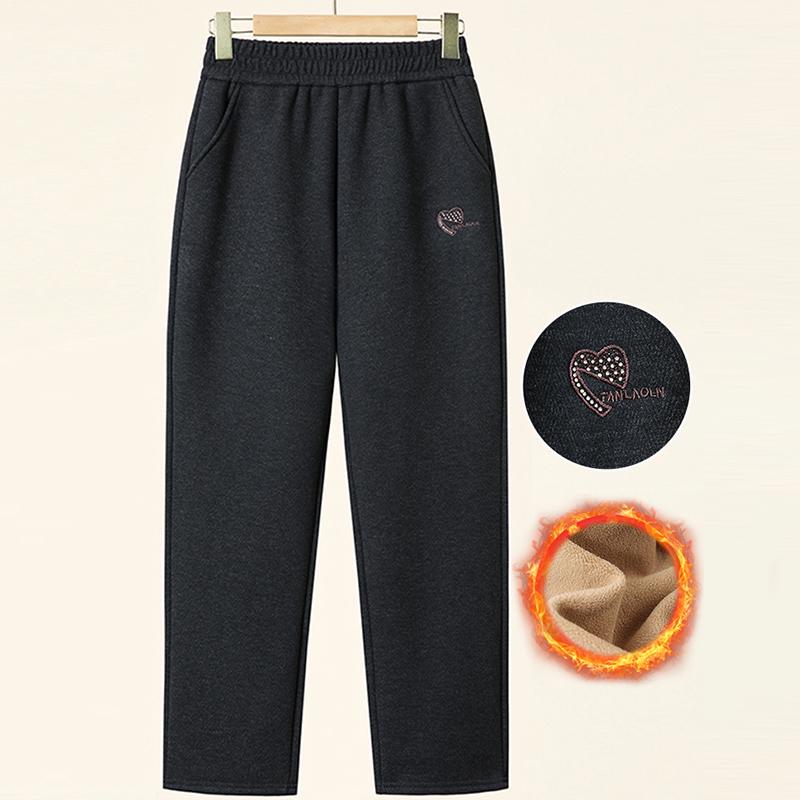 Mom's Wool Casual Pants: High-Waist, Loose-Fit, Plus-Size for Autumn/Winter