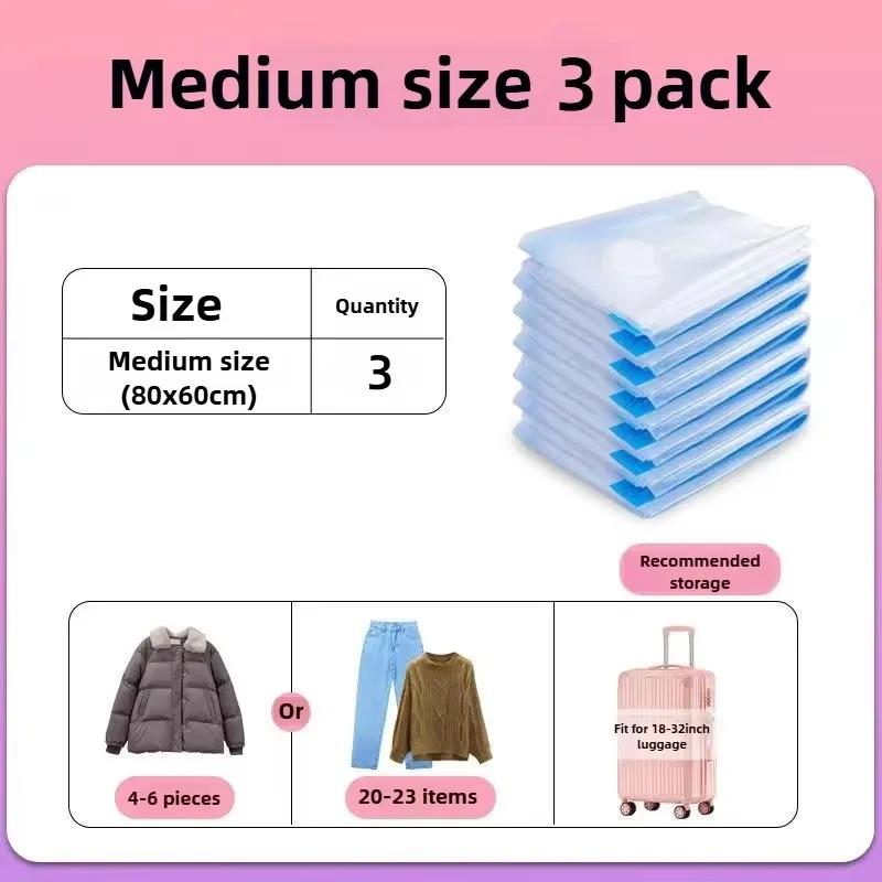 1-5pcs Vacuum Storage Bag Set with Pump Leakproof & Scratch-Resistant for Clothes Blankets Bedding Space-Saving Travel Organizer