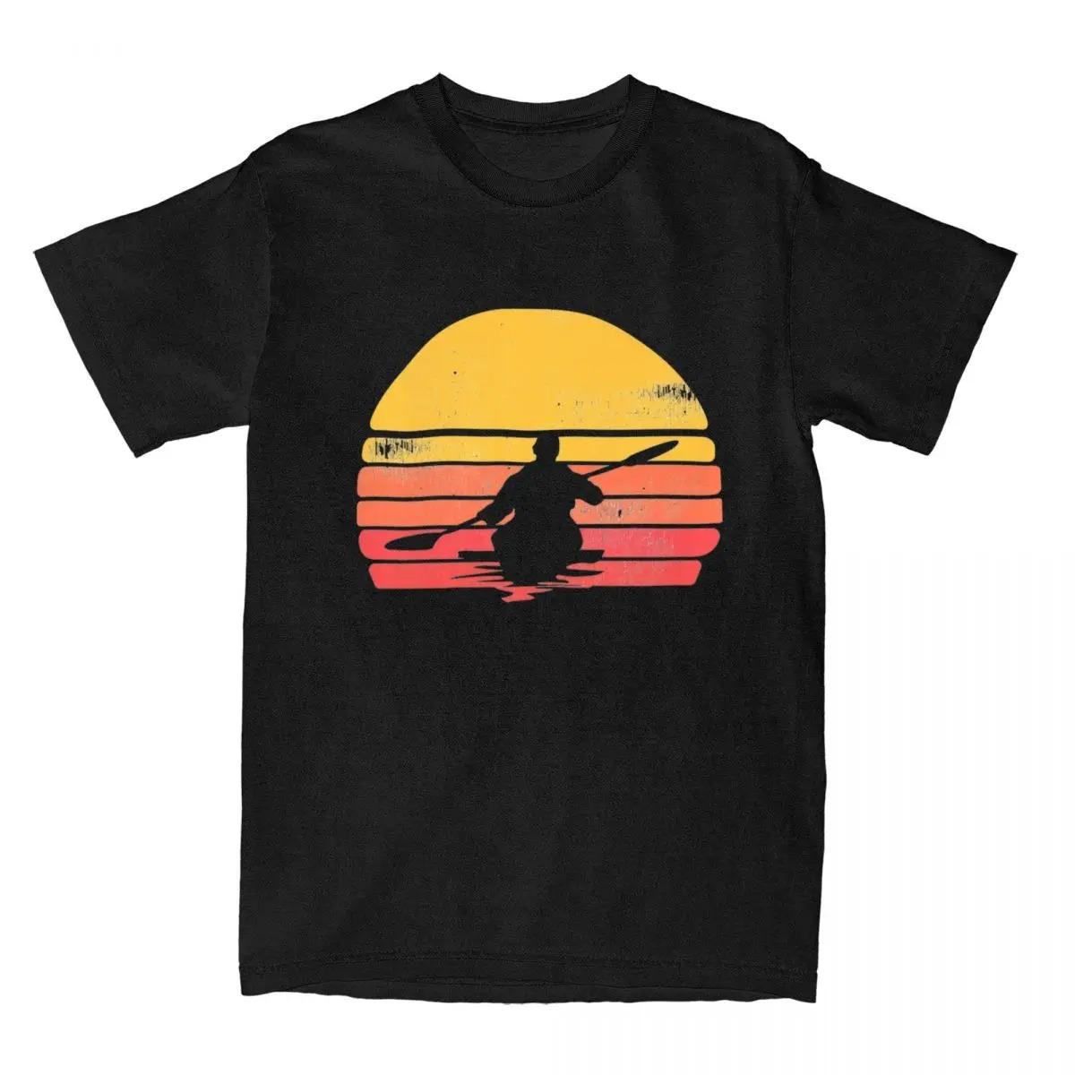 Retro Kayaking Sunset Graphic T-shirt XXXXL