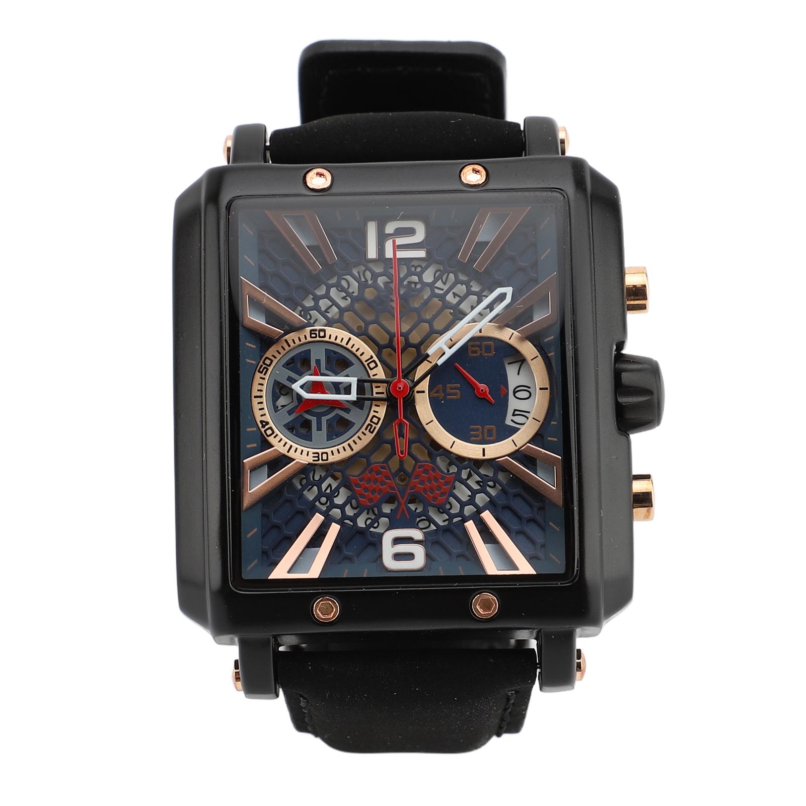 

Business Analog Quartz Watch Quartz Movement Water Resistant 98ft Double Sub Chronograph Business Watch for Thanksgiving чёрный