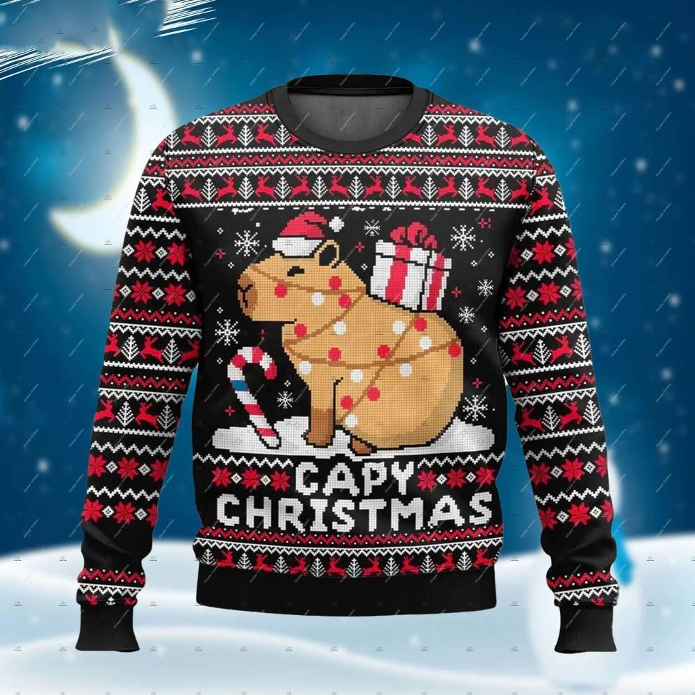Christmas Cosplay Santa Claus Pet Anime Cartoon Skull Vintage Winter Ugly Sweater 3DPrint Harajuku Pullover Funny Long Sleeves X
