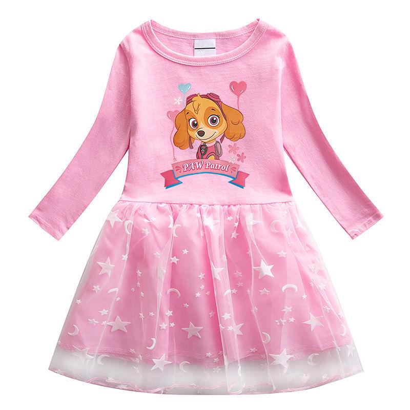 Paw Patrol Girls' Long-Sleeve Mesh Princess Dress - Spring/Autumn 2022 Collection