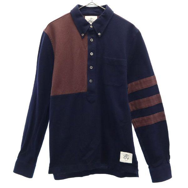 

Brooks Brothers BLACK FLEECE Long sleeve Polo shirt BB1 Navy x purple Men s Used