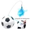 Cat Teaser Toy with Feather Soccer Tumbler Cat Teaser Toy Automatic Feather Kitten Wand Indoor Food Feeder Entertainment Pet