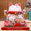 6 Inch Ceramic Maneki Neko Figurine Fortune Cat Money Box Colored Cat Piggy Coin Bank Home Decoration Gift Feng Shui Ornament