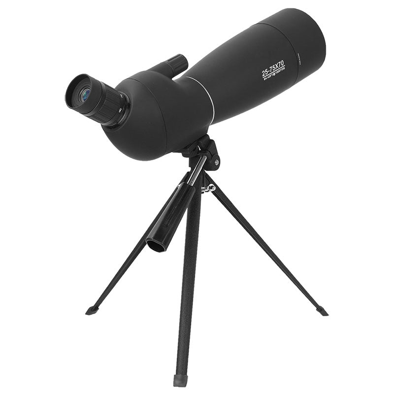 25-75X70 Zoom Tubkikare Med Stativ Lång Räckvidd Målskytte Fågelskådning Monokulärt Teleskop HD Optiskt Glas FMC Lins