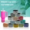 Protection de base pour gobelet 30-40 oz en silicone avec strass, paillettes scintillantes, antidérapante, antichoc, manchon de tasse élégant