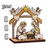Decorative Wooden Crafts Christmas Tabletop Glowing Ornament 3D Tree Decoration with Rustic Ornaments Warm Light Festive Holiday Centerpiece