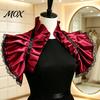 Mode Halsdekor Vintage Viktorianisches Rüschen Schulterumhang Schal, Gotischer Falscher Kragen Schulterwickel Verstellbares Band Krawatte Capelet mit für Cosplay Kostüm