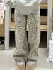 Retro Leopard Print Washed Denim Jeans - Autumn 2025 Loose, Slimming, Casual Straight-Leg Pants